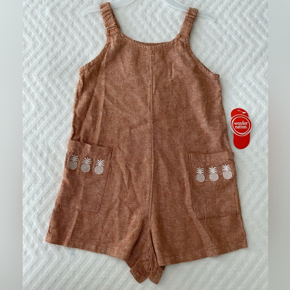 Wonder Nation Baby and Toddler Girls Sleeveless Romper, Sizes 12M-3T